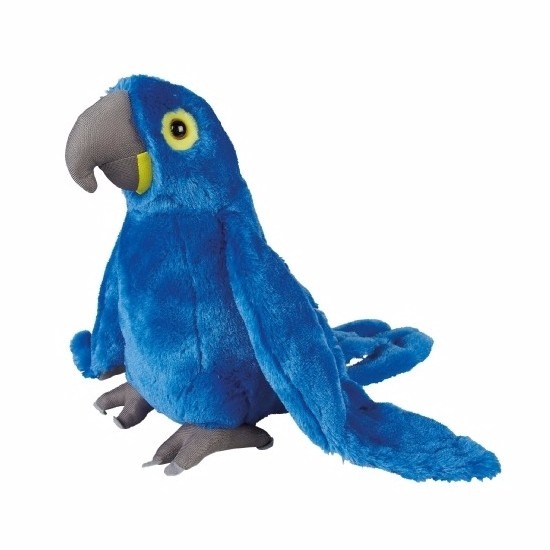 Pluche blauwe ara papegaai knuffel 30 cm