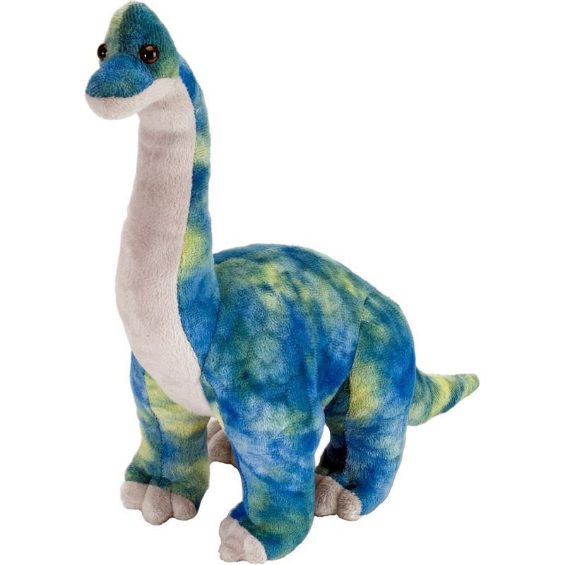 Pluche blauwe Brachiosaurus dinosaurus knuffel mega 25 cm