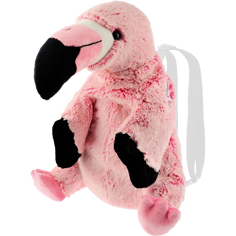 Pluche flamingo vogel rugtas-rugzak knuffel 32 cm