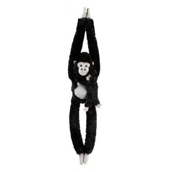 Pluche hangende zwarte gorilla aap-apen knuffel 84 cm speelgoed