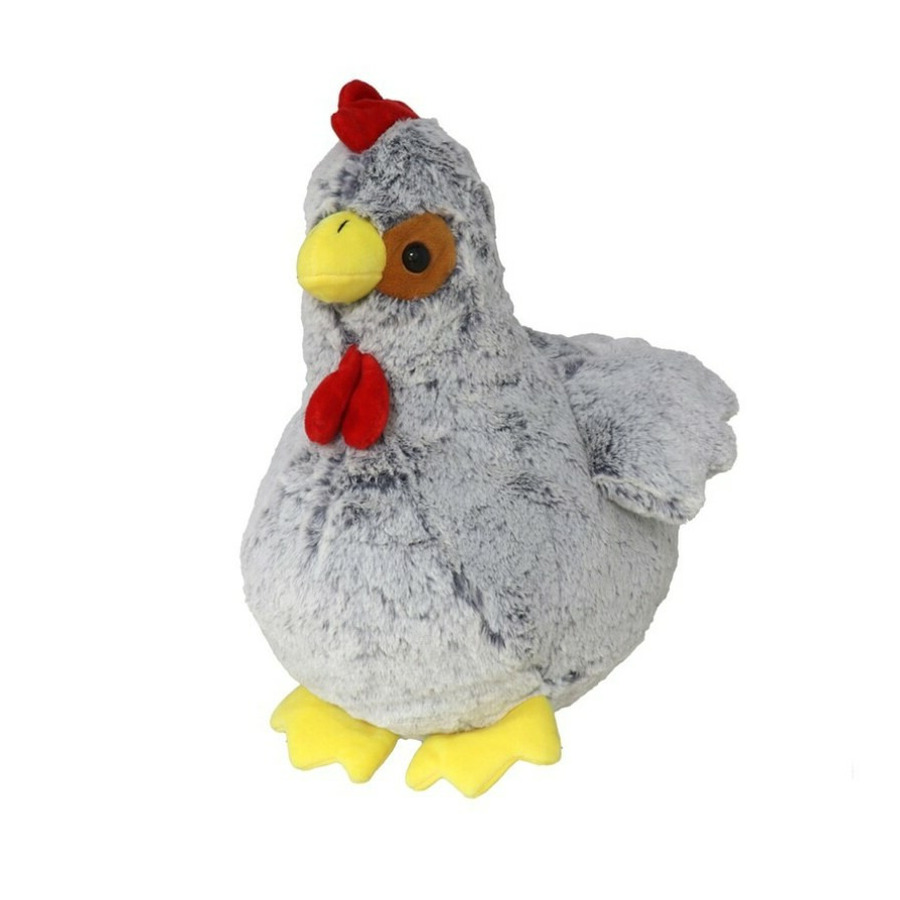 Pluche kip knuffel 20 cm grijs boederijdieren kippen knuffels