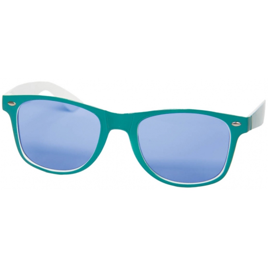 Retro feestbril blauw-wit