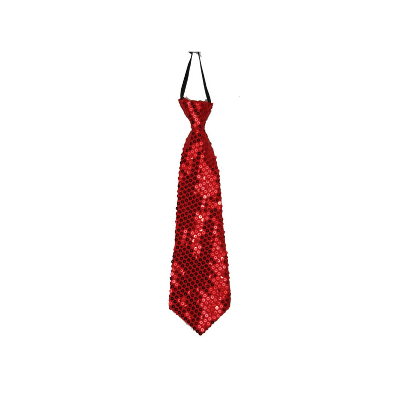 Rode pailletten stropdas 32 cm