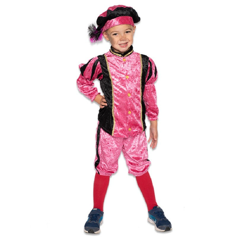 Roetveeg Pieten kostuum roze-zwart voor kinderen