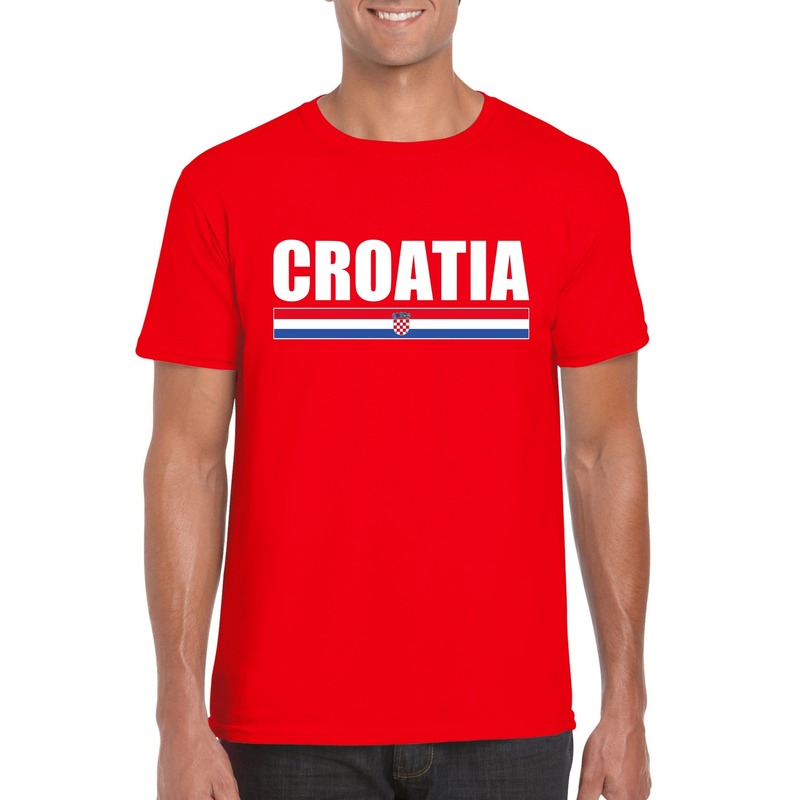 Rood Kroatie supporter t-shirt voor heren