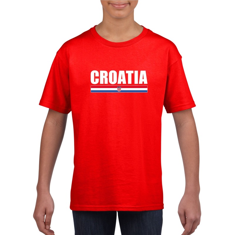 Rood Kroatie supporter t-shirt voor kinderen