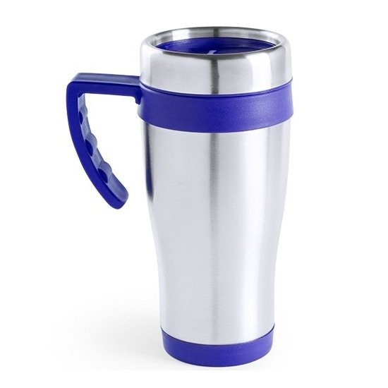 RVS thermosbeker-warm houd koffiebeker blauw 500 ml