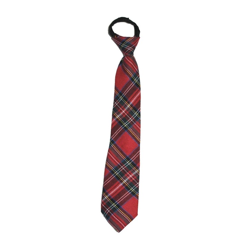 Schots geblokte feest verkleed stropdas rood