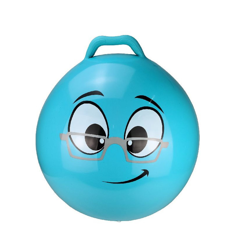 Skippybal smiley voor kinderen blauw 55 cm