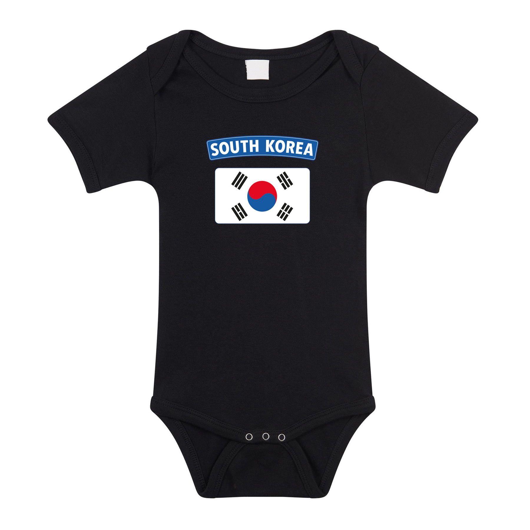 South-Korea romper met vlag Zuid-Korea zwart voor babys