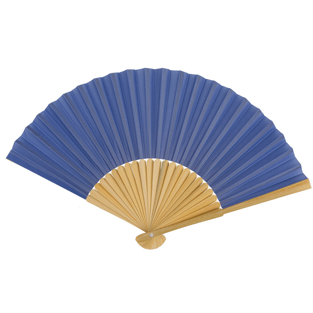 Spaanse handwaaier special colours staalblauw bamboe-papier 21 cm