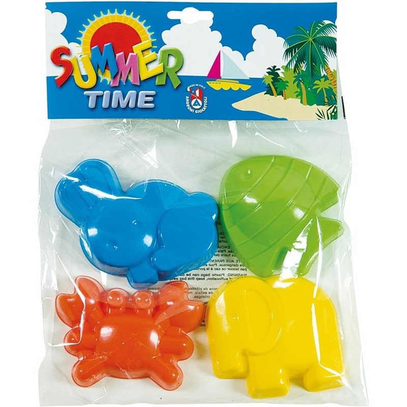 Speelgoed strand zandvormen-figuren 4 delig