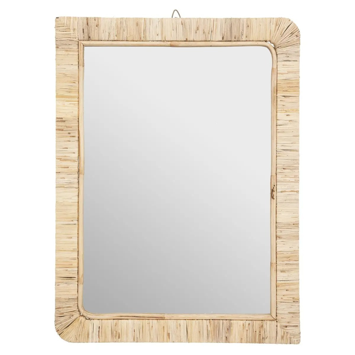 Spiegel-wandspiegel rechthoek 60 x 40 cm rotan beige