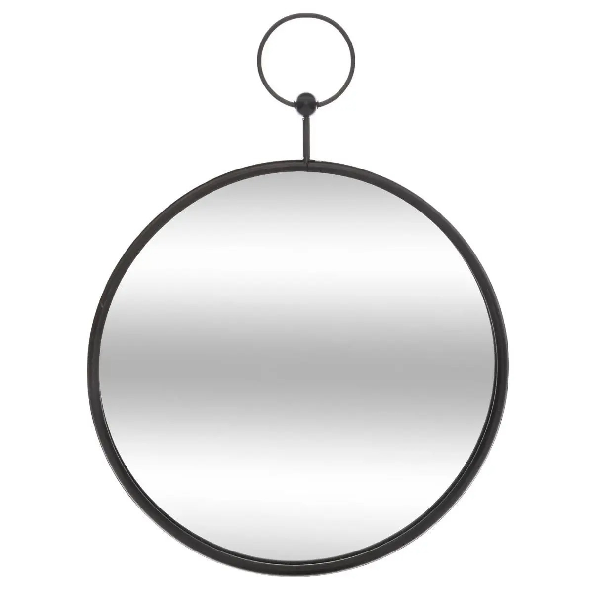 Spiegel-wandspiegel rond D30 cm metaal zwart