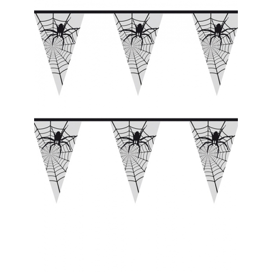 Spinnenweb Halloween thema vlaggenlijn 6 meter
