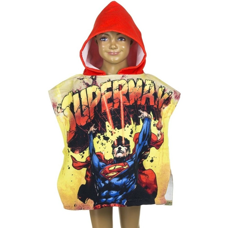 Superman badcape met rode capuchon voor kinderen