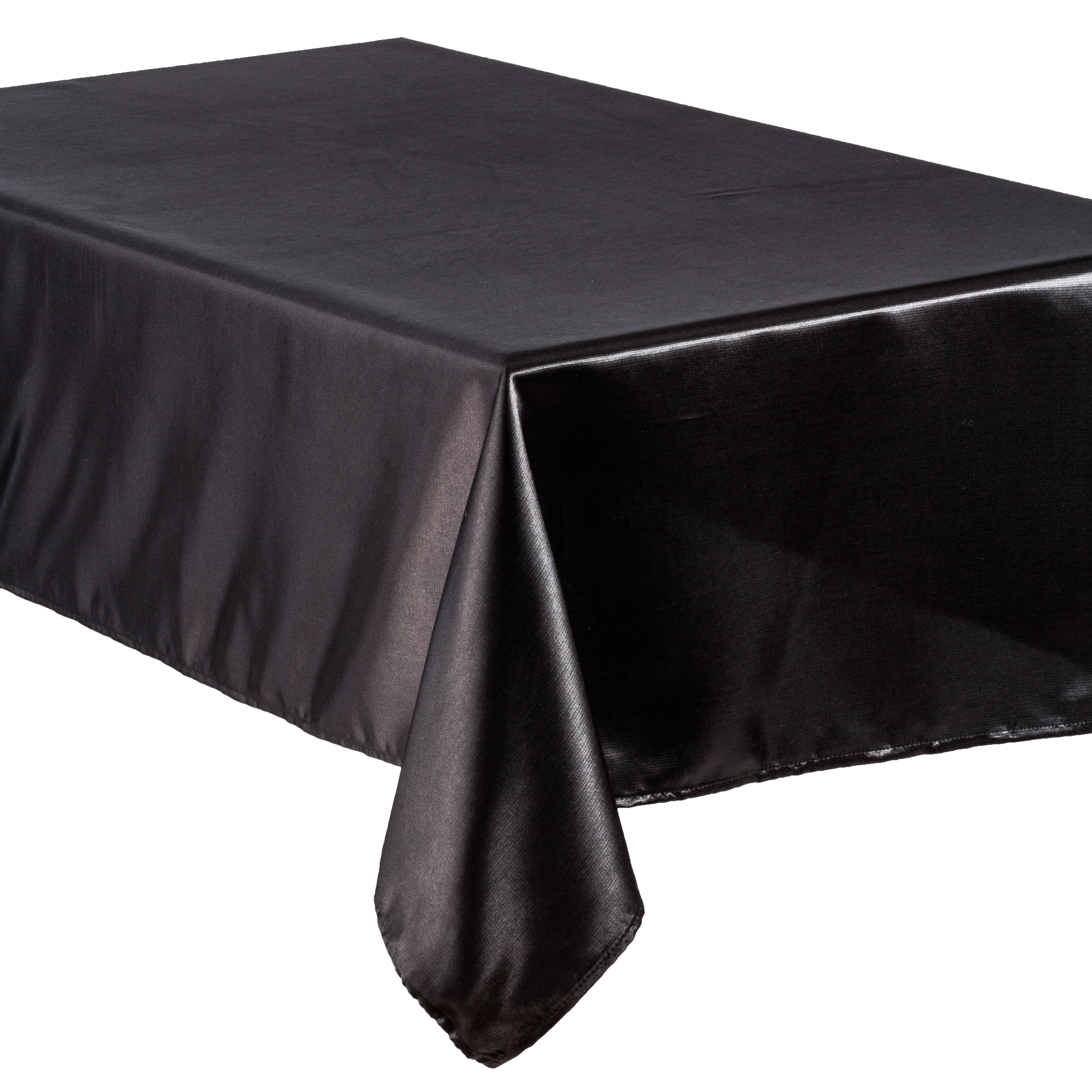 Tafelkleed-tafellaken zwart van polyester formaat 140 x 240 cm