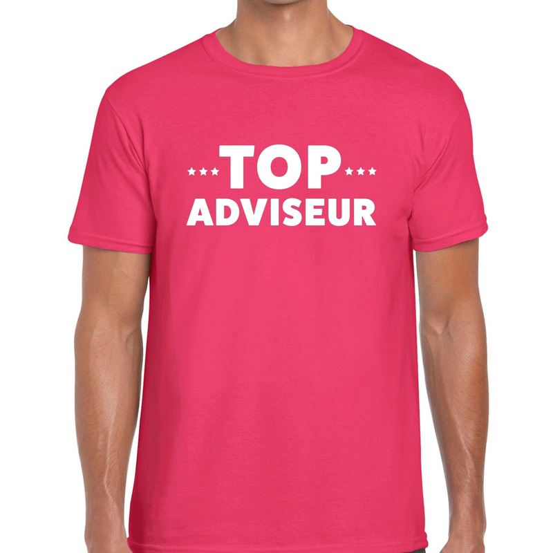 Top adviseur beurs-evenementen t-shirt roze heren