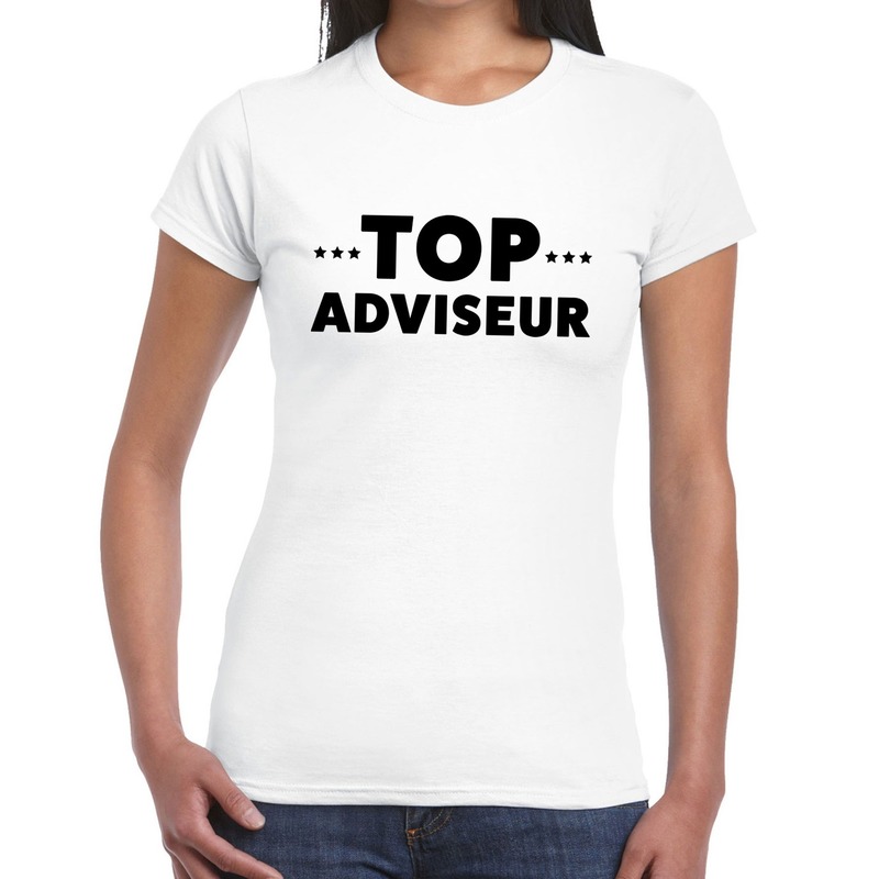 Top adviseur beurs-evenementen t-shirt wit dames