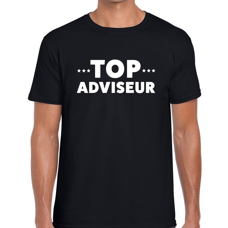 Top adviseur beurs-evenementen t-shirt zwart heren
