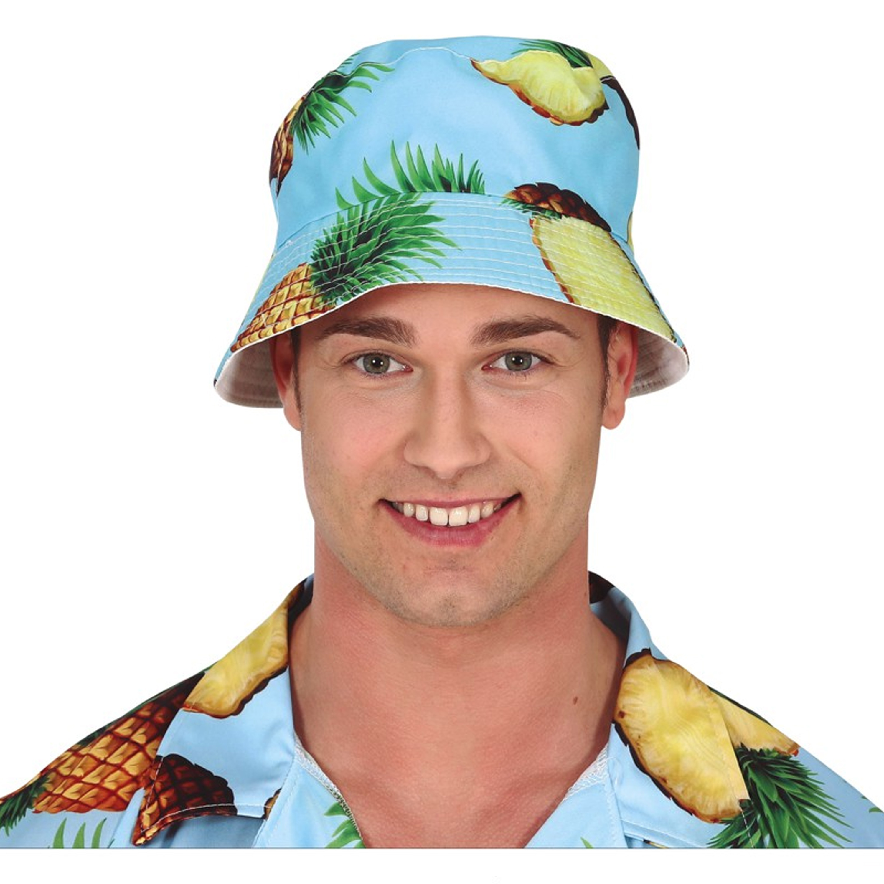Toppers Verkleed hoedje voor Tropical Hawaii party zomers fruit print volwassenen Carnaval