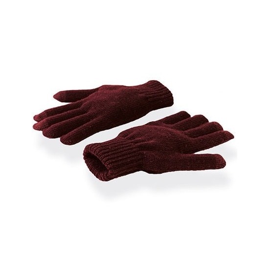 Touchscreen handschoenen bordeaux rood voor volwassenen