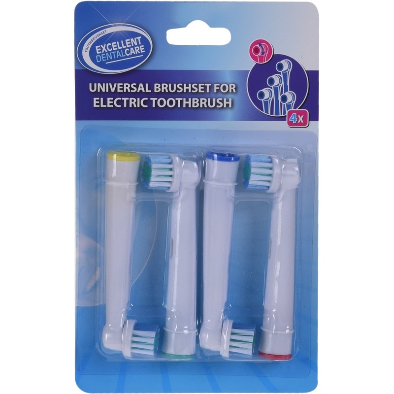 Universele ronde opzetborstels 4x voor elektrische tandenborstel