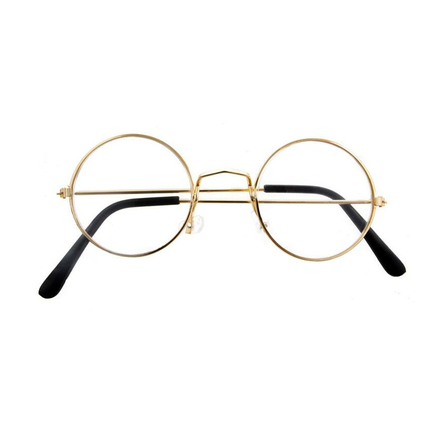 Verkleed bril rond goud montuur voor volwassenen kerstman-opa-oma