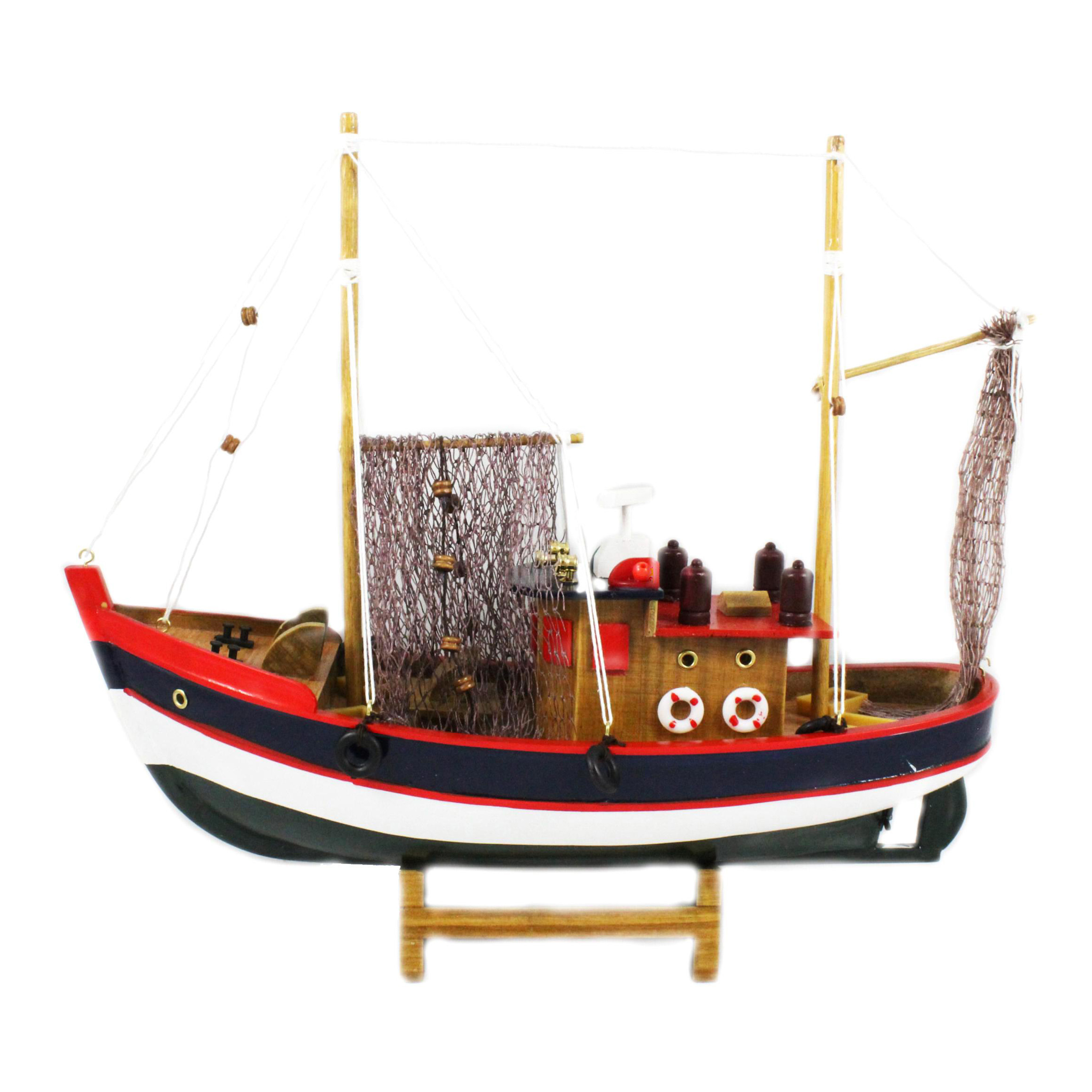Vissersboot schaalmodel Hout 32 cm Maritieme boten decoraties voor binnen