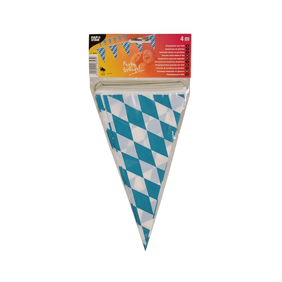 Vlaggenlijn blauw/wit Bayern Oktoberfest van 4 meter