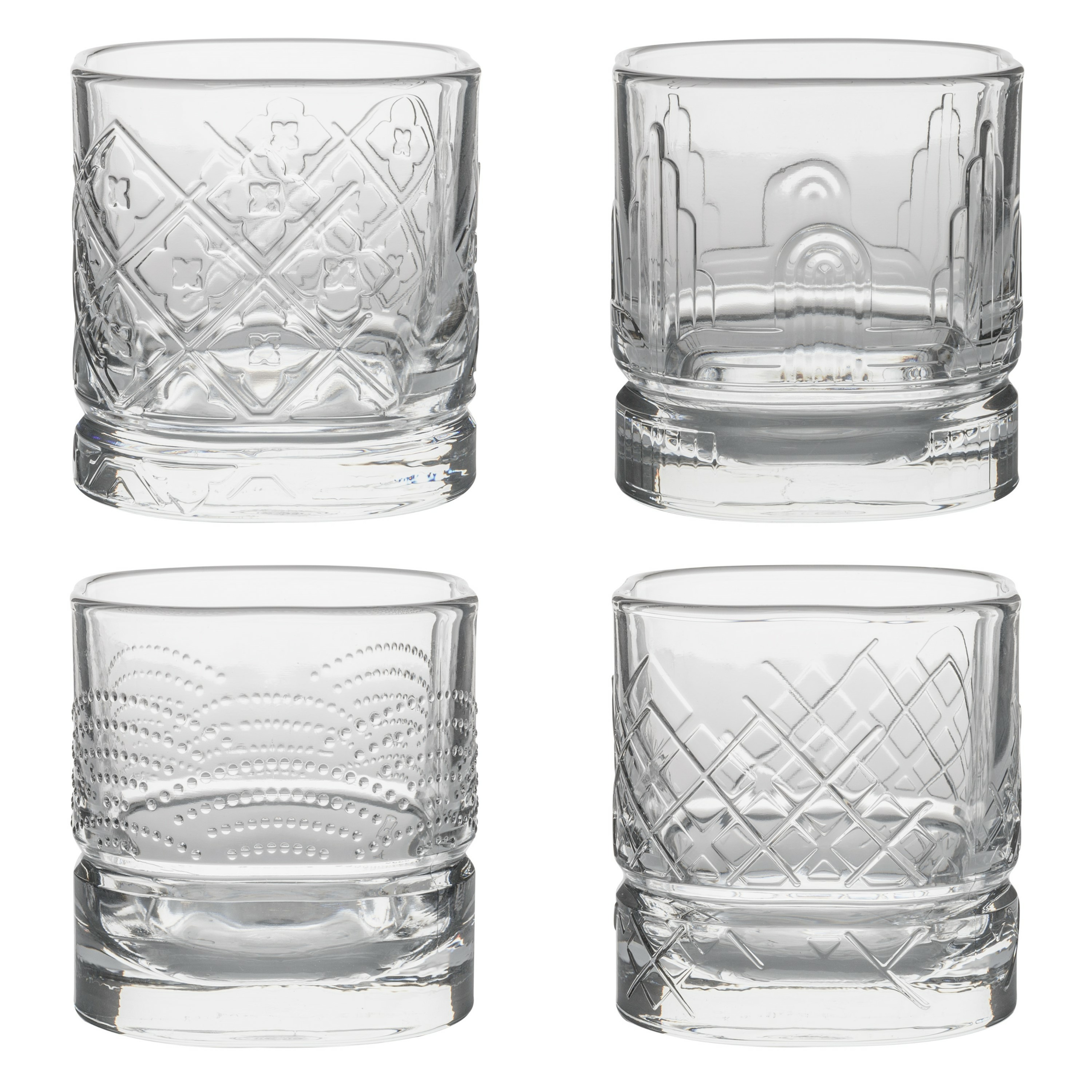 Whisky tumbler glazen 4x Dandy serie transparant 300 ml