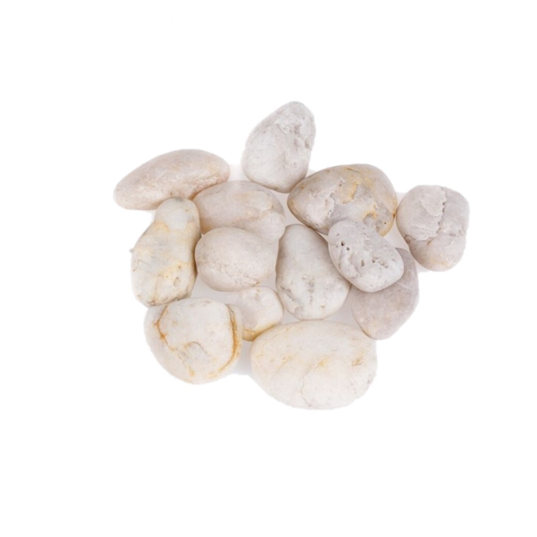 Wit-beige decoratie-hobby stenen-kiezelstenen 350 gram