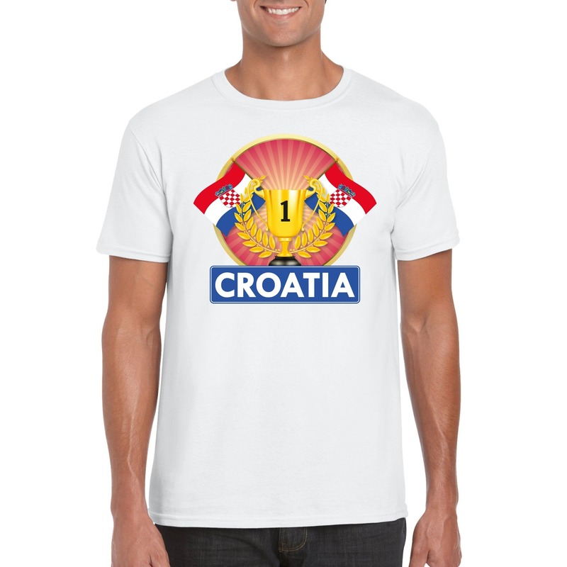 Wit Kroatie supporter kampioen shirt heren