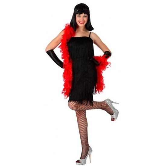 Zwart charleston flapper verkleed jurkje voor dames kopen
