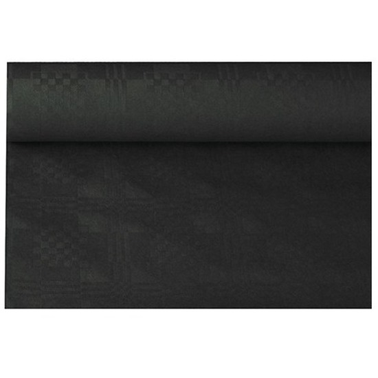 Zwart papieren tafellaken-tafelkleed 800 x 118 cm op rol