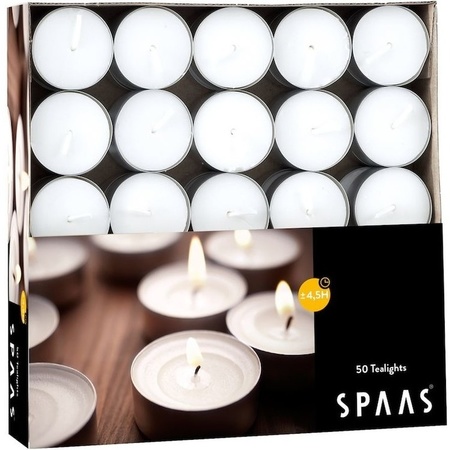 100x White tealights candles 4.5 hours in box