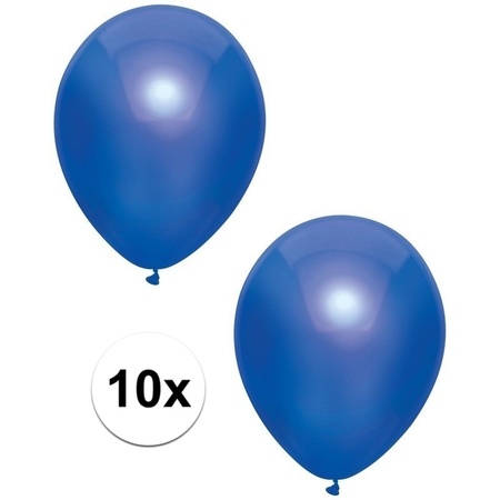 10x Dark blue metallic balloons 30 cm