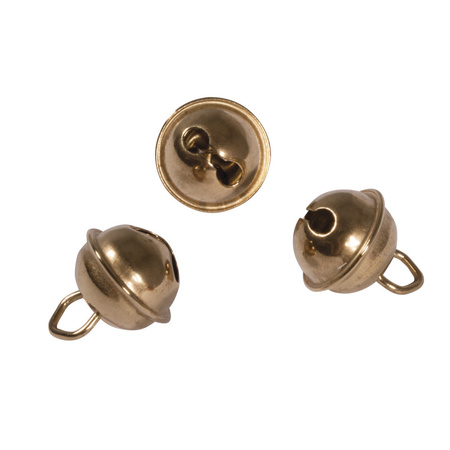 10x Gouden metalen belletjes met oog 11 mm hobby/knutsel benodigdheden