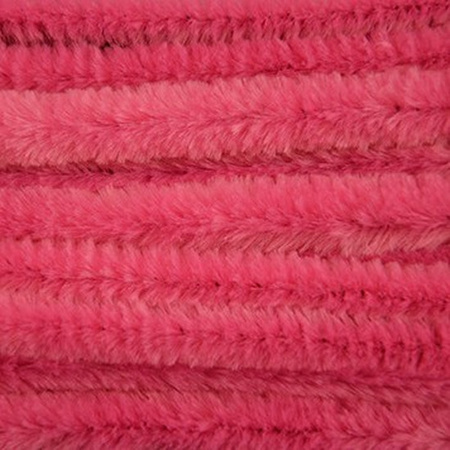 10x Pink chenille wire 14 mm x 50 cm