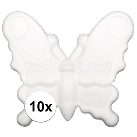 10x stuks piepschuim vlinders van 12,5 cm 