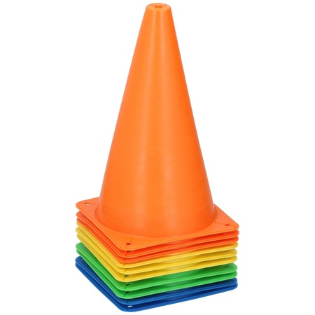 10x Sports/soccer training cones 23 cm with soft football