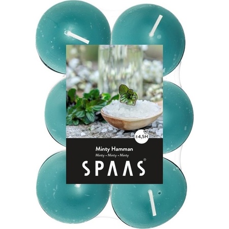 12x Scented tealights candles Minty Hammam 4.5 hours