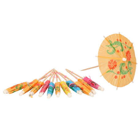 12x pieces Cocktail umbrellas colored