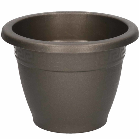 1x Anthracite plant/flower pots 18 cm round