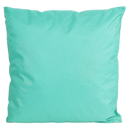 1x Bank/Sier kussens voor binnen en buiten in de kleur aqua blauw 45 x 45 cm