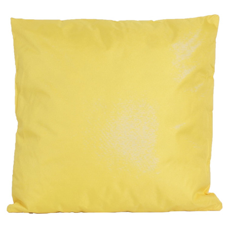 1x Bank/sier kussens voor binnen en buiten in de kleur geel 45 x 45 cm