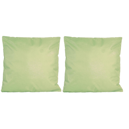 1x Bank/sier kussens voor binnen en buiten in de kleur mint groen 45 x 45 cm