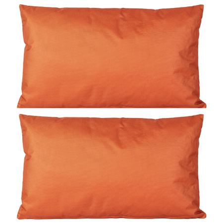 1x Bank/sier kussens voor binnen en buiten in de kleur oranje 30 x 50 cm