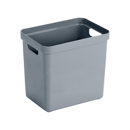 Set of 2x Bluegrey home boxes storage box 25 liters plastic with transparent lid