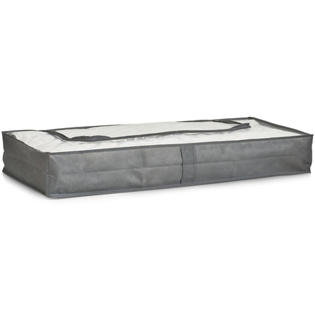 1x Duvet/blanket/cushion storagecovers grey with window 103 x 45 x 15 cm